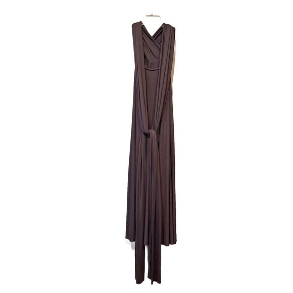 Lulus Tricks of the Trade Convertible Wrap Maxi Dress Medium Dark Gray Halter - Picture 12 of 16